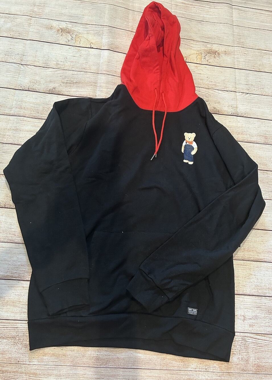 Navy Yard Small Teddy Bear Logo Black Hoodie Sweatshirt- Men’s Large- NWT